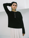 Hemp Bay Henley Top | Black