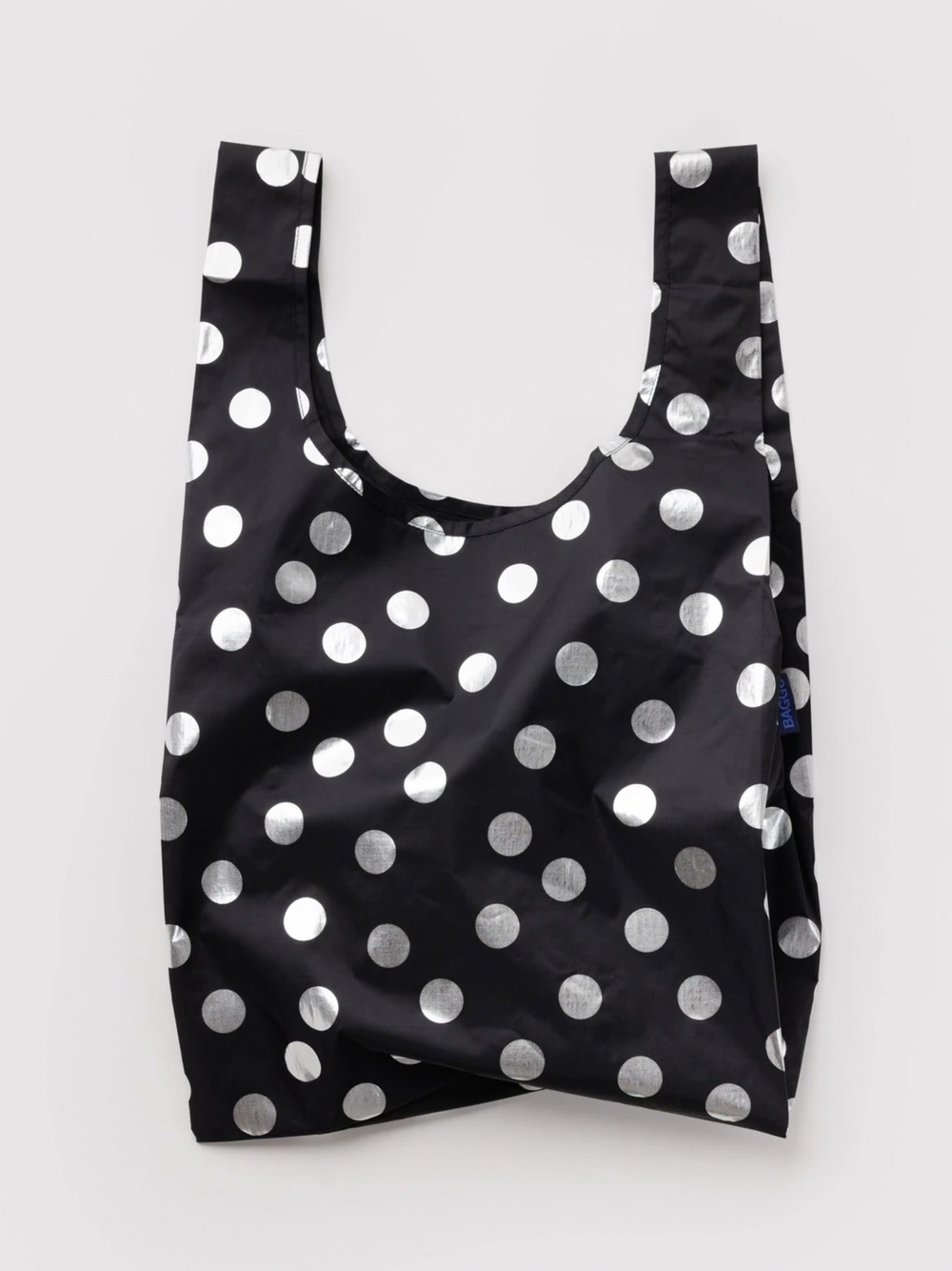 Standard Baggu Silver Metallic Polka Dot