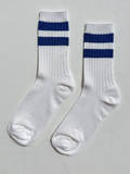 Her Socks Varsity | White Blue
