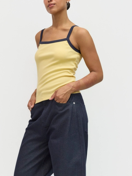 Lheane Tank Top Yellow-Navy
