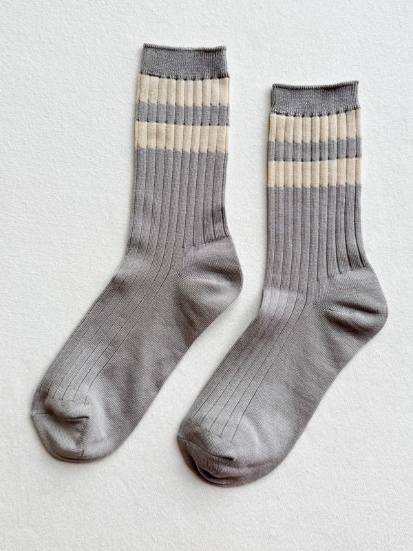 Her Socks Varsity | Stone White