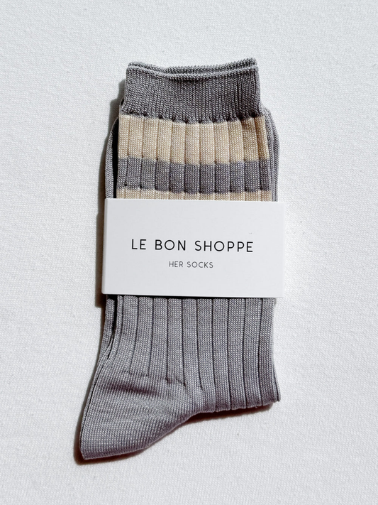 Her Socks Varsity | Stone White