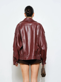 Perry Faux Leather Bomber
