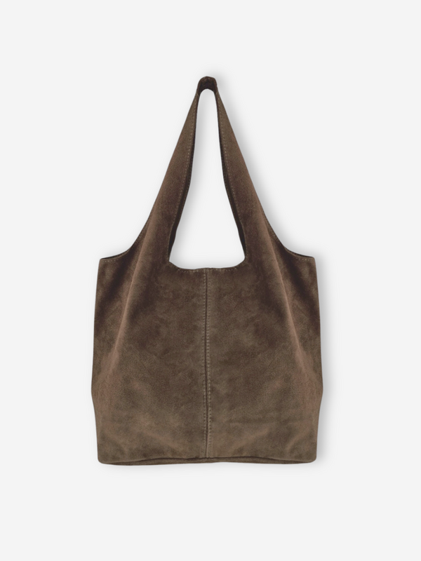 Suede Leather Boho Bag | Mushroom