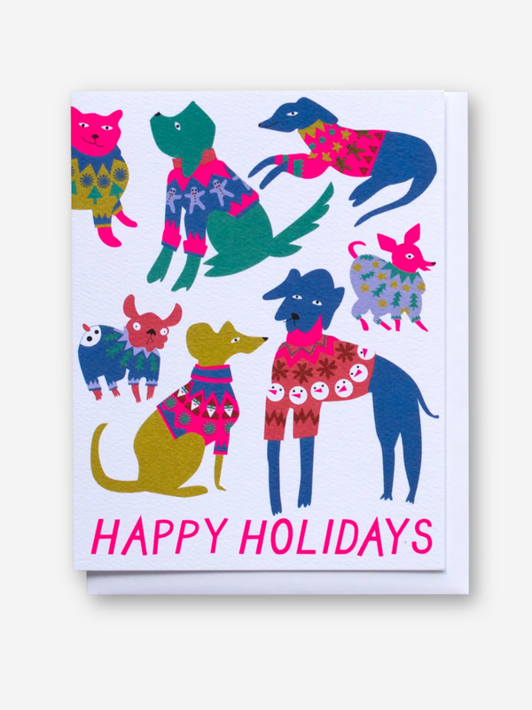 Dogs in Christmas Sweaters Card