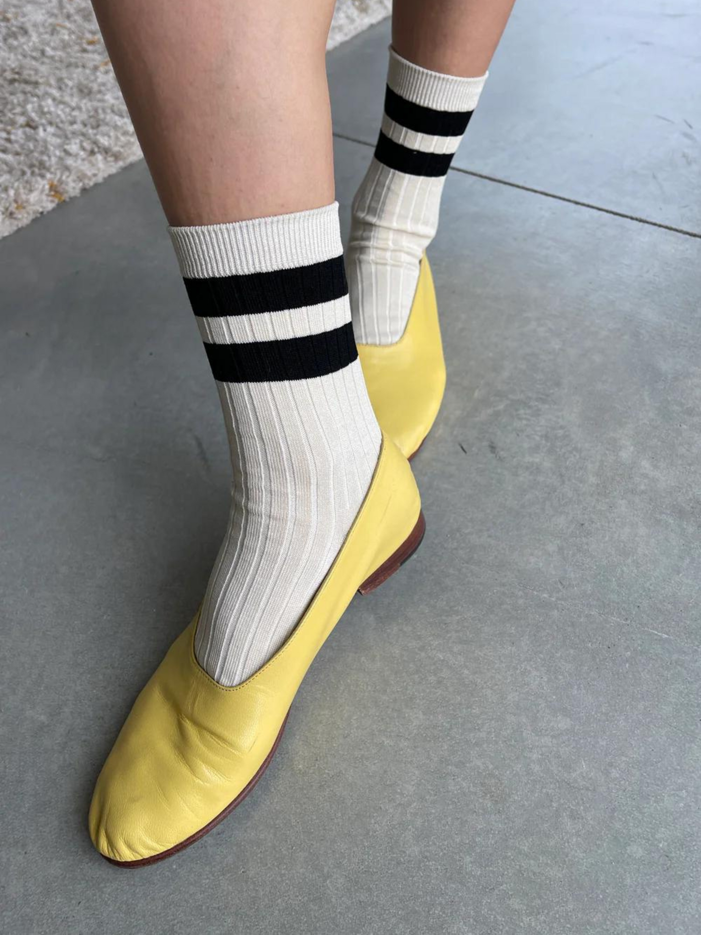 Her Socks Varsity | Cream Black