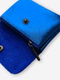 Leather Snap Wallet | Metallic Blue