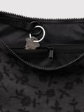 Medium Nylon Crescent Bag Charcoal Ditsy Floral