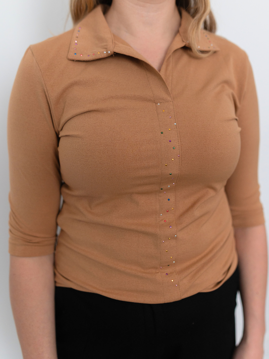 VINTAGE by TUU | Fu Li Lai Embellished Top (S-M)