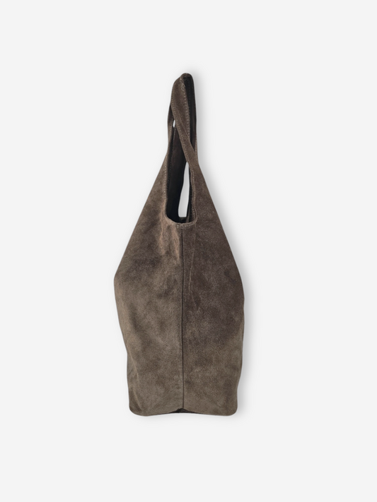 Suede Leather Boho Bag | Mushroom