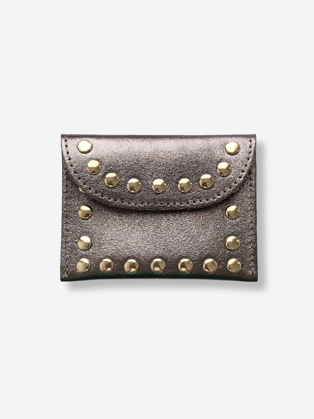 Leather Rivet Wallet | Metallic Bronze
