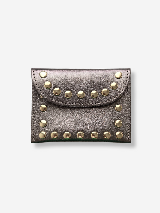 Leather Rivet Wallet | Metallic Bronze