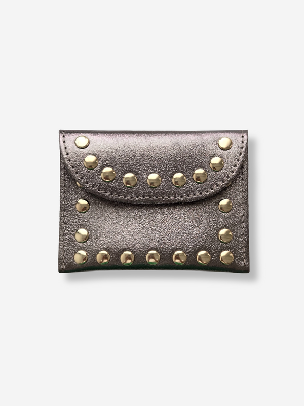 Leather Rivet Wallet | Metallic Bronze