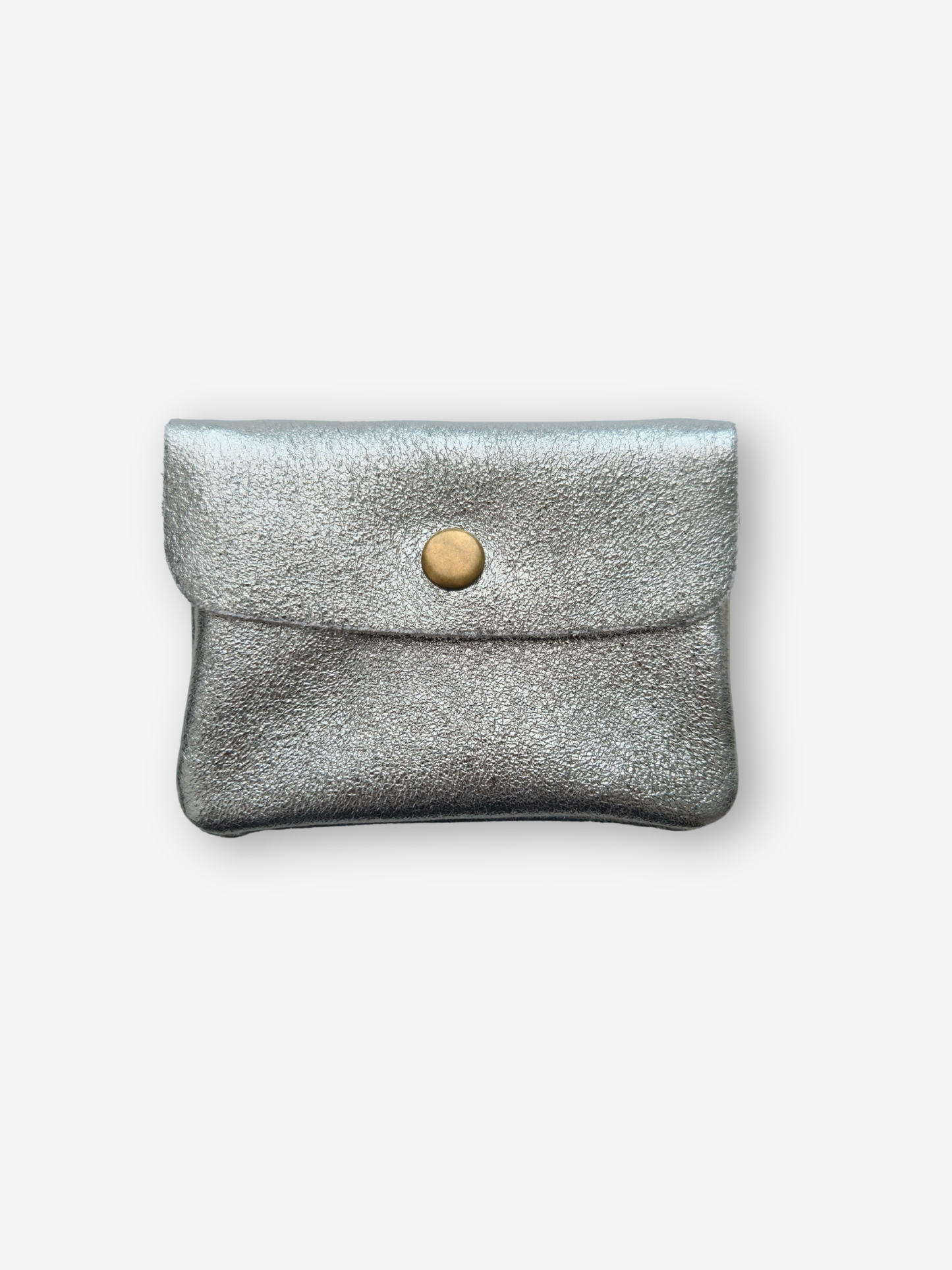Leather Snap Wallet | Metallic Lead