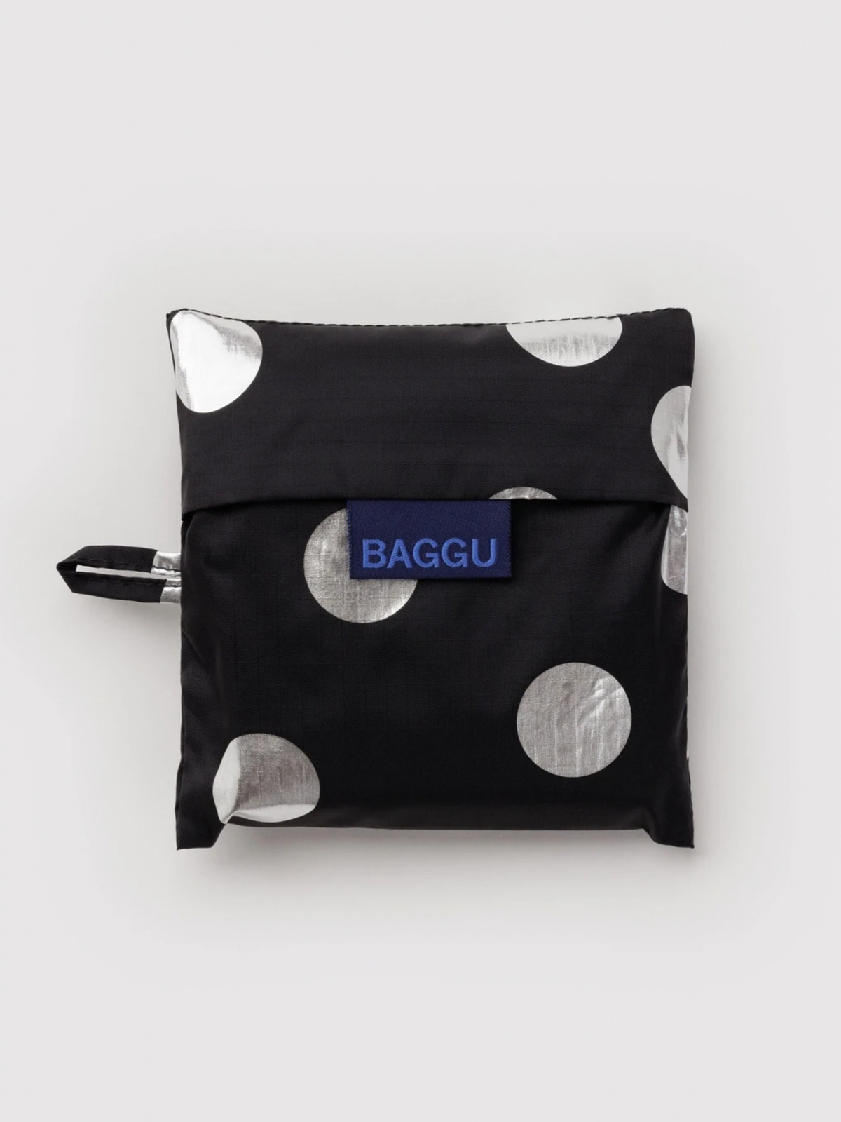 Standard Baggu Silver Metallic Polka Dot