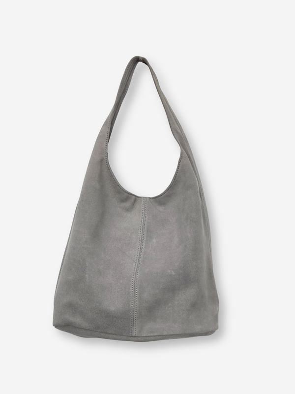 Suede Leather Boho Bag (Single Strap) | Smoke Grey