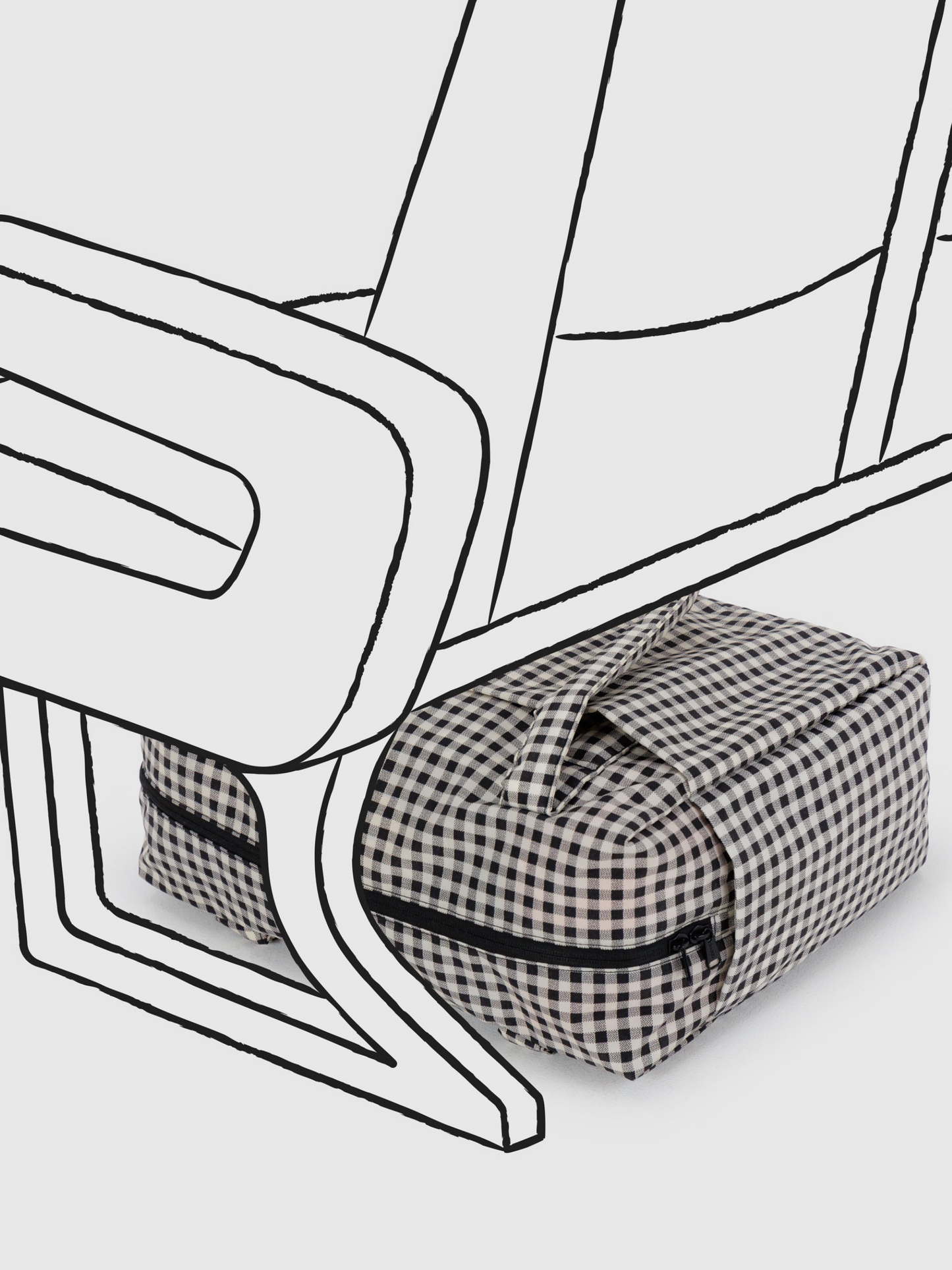 Small Cloud Carry-on | Black & White Gingham