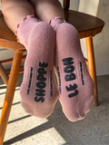 Ruffled Crew Socks Vintage Pink