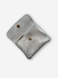 Leather Snap Wallet | Metallic Lead
