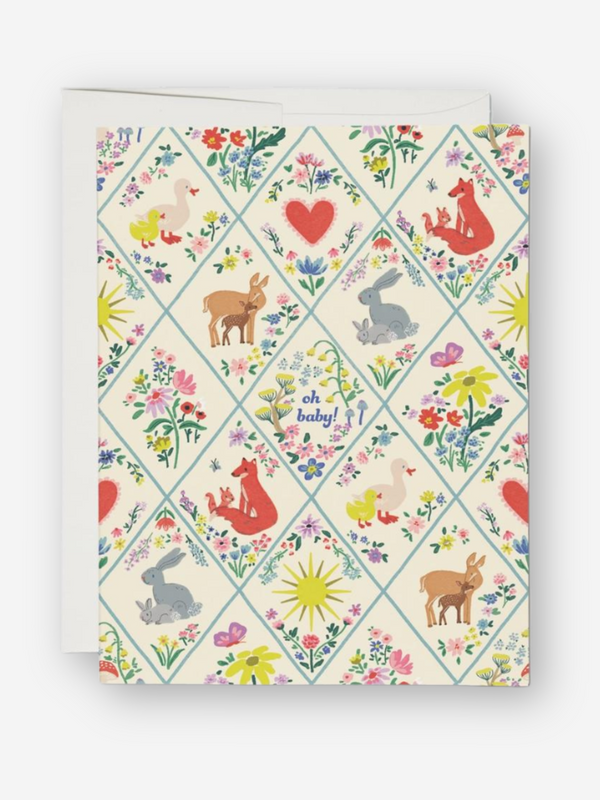 Woodland Critters Baby Card