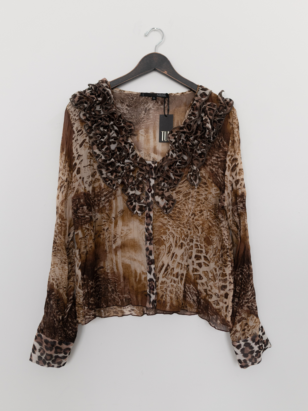 VINTAGE by TUU | Frilly Leopard Top (XL)