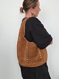 Studded Suede Leather Bag Cuero