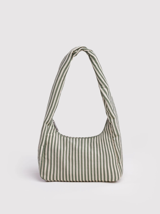 Small Nylon Meringue Bag Sage Stripe