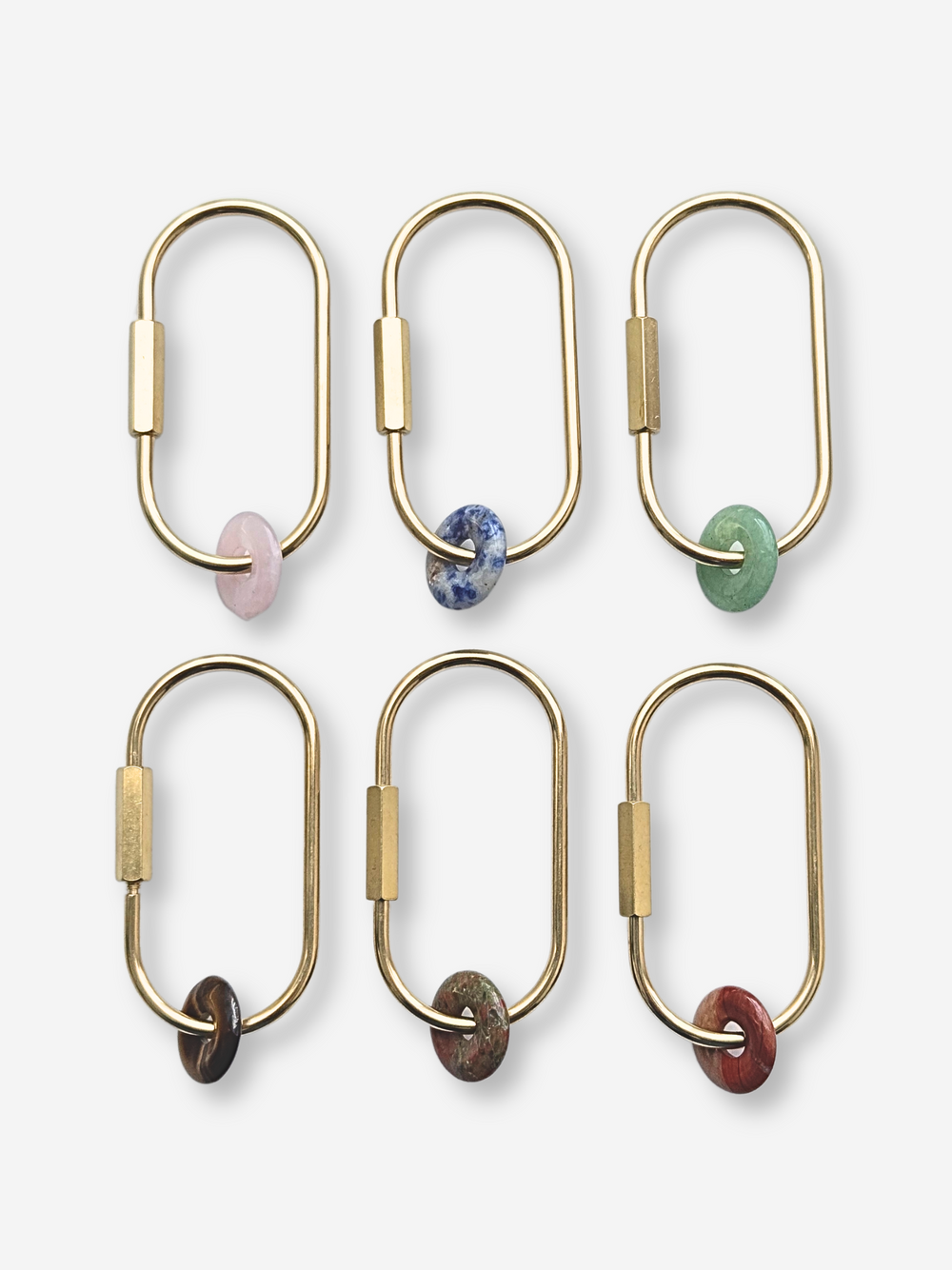 Natural Stone Carabiner Keychain