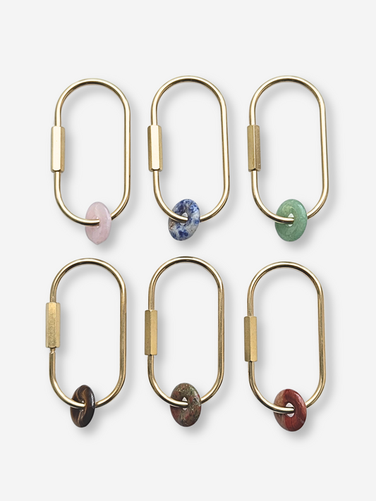 Natural Stone Carabiner Keychain