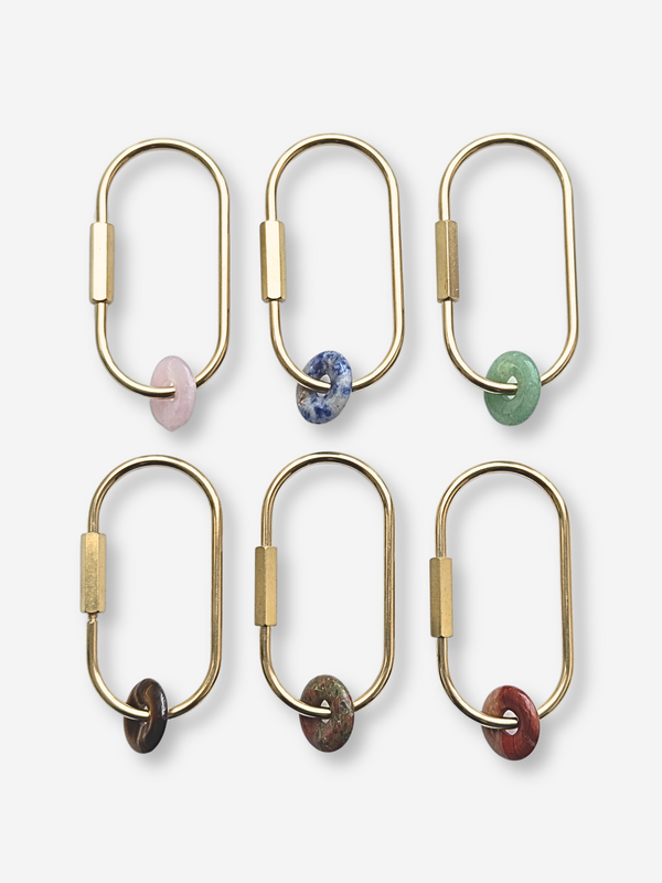 Natural Stone Carabiner Keychain