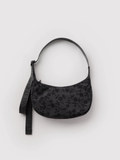 Small Nylon Crescent Bag Charcoal Ditsy Floral