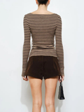 Dree Jersey Knit Top | Tan Stripe