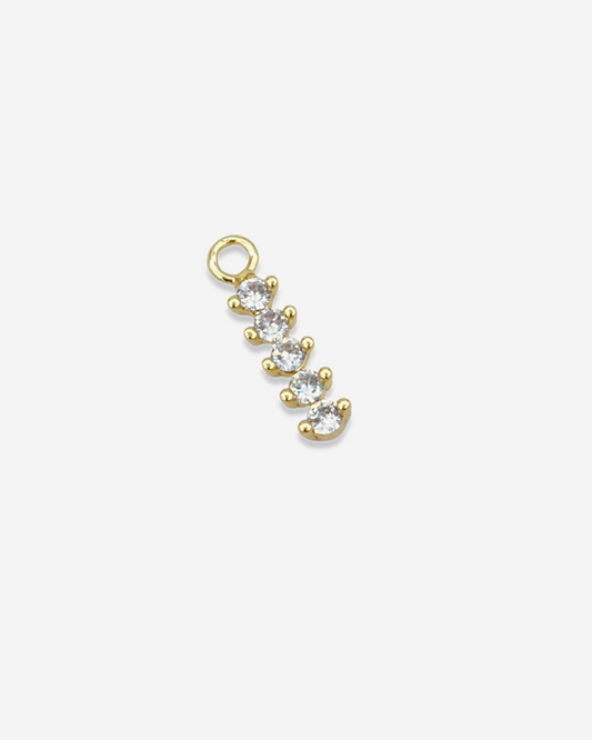 Goldia 14K White Gold Real Diamond French Lily Key Chain Slide