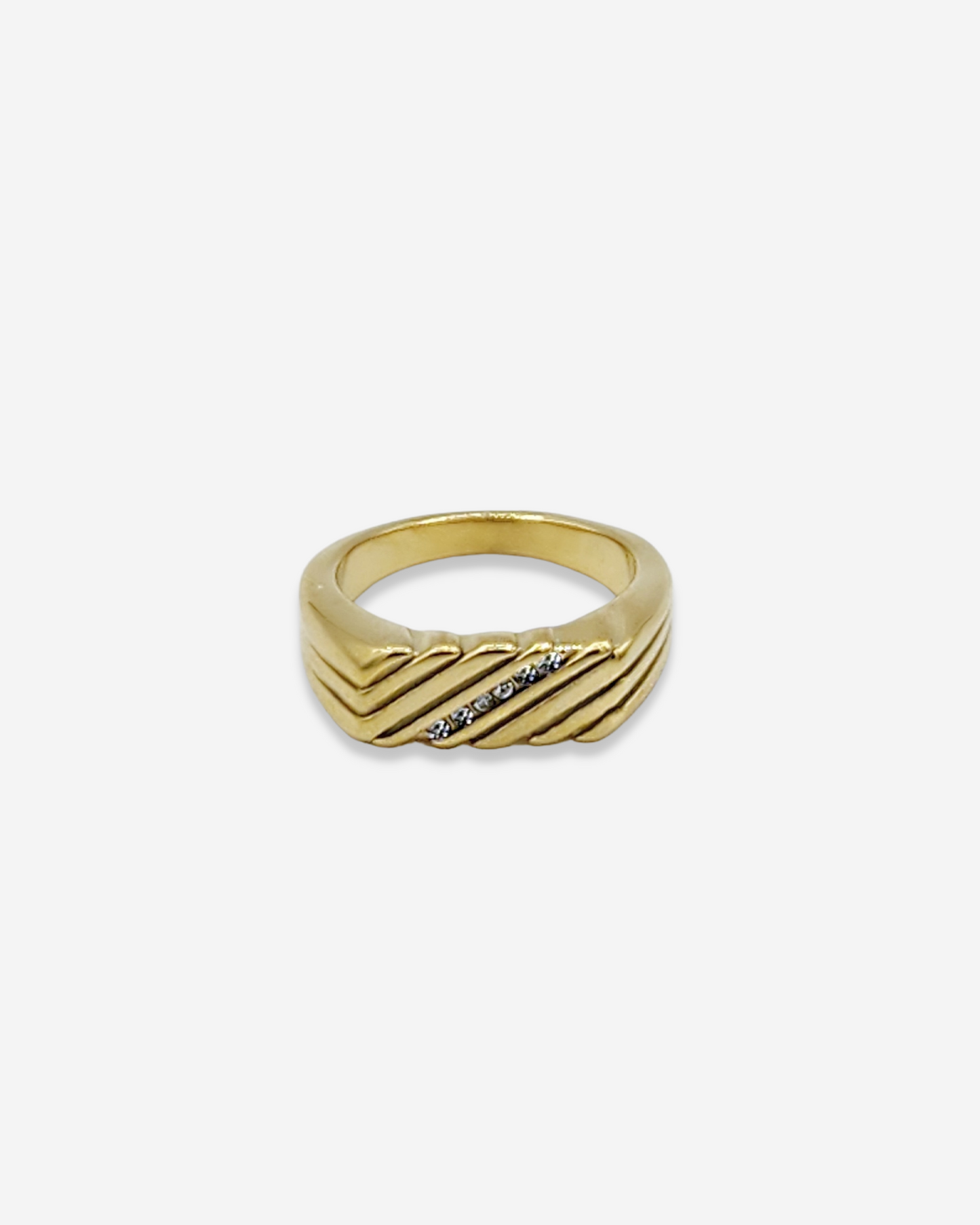 113 | gold crystal signet ring