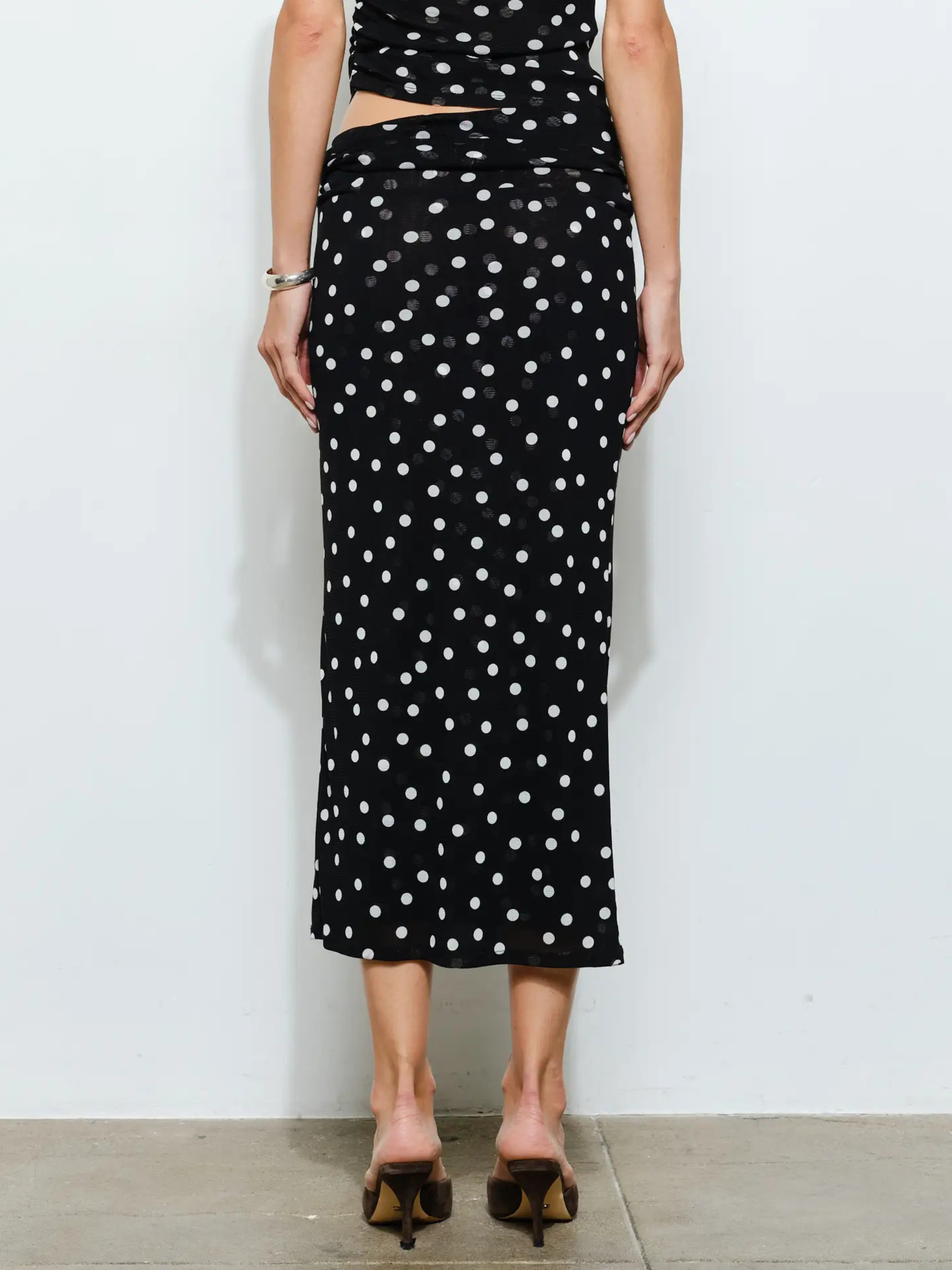 Kiana Asymmetrical Maxi Skirt | Polka Dot