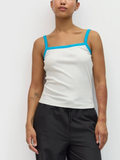 Lheane Tank Top White-Teal