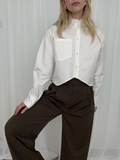 Wavy Cropped White Shirt
