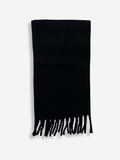 Fuzzy Fringe Scarf | Noir