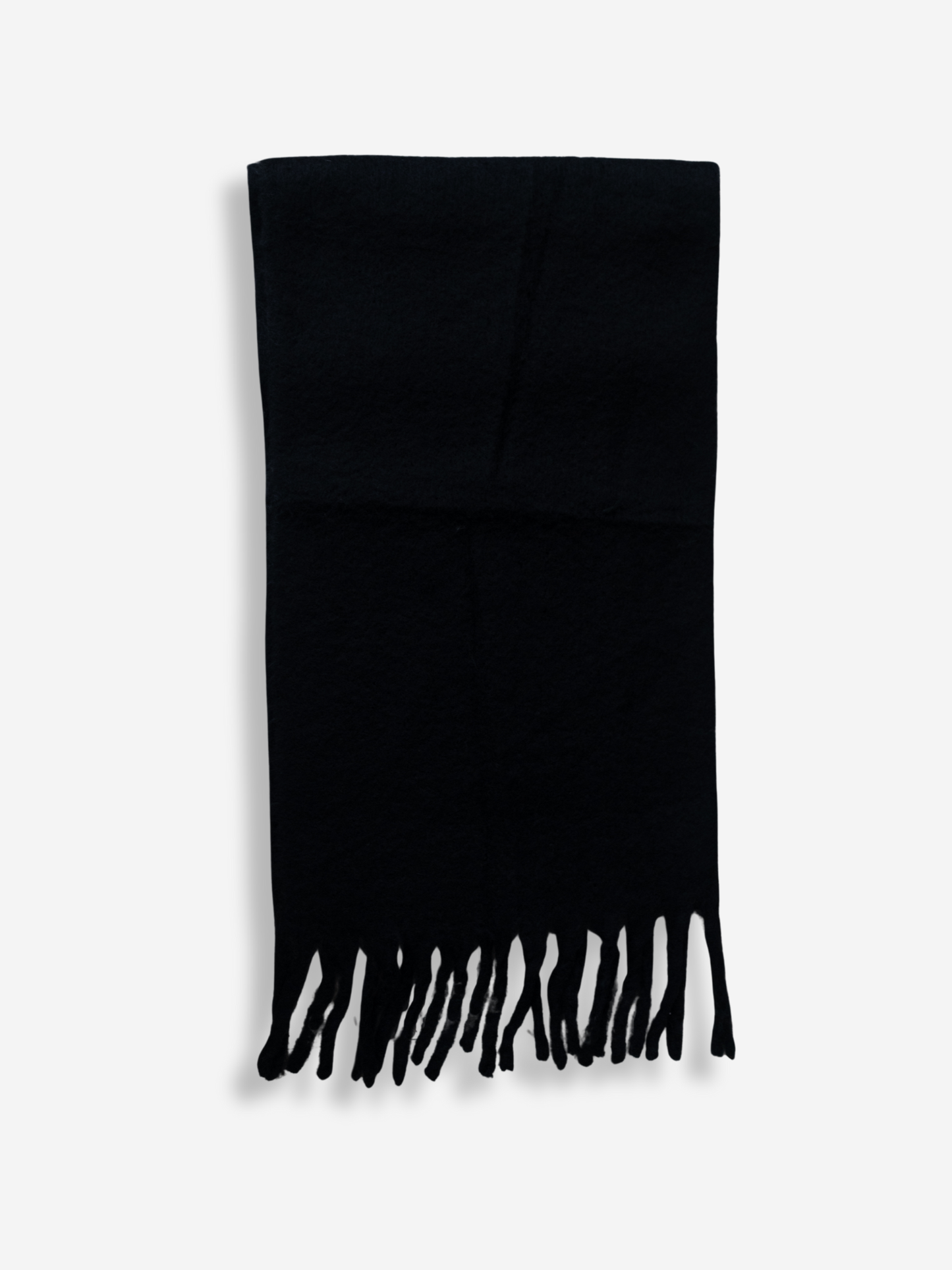 Fuzzy Fringe Scarf | Noir