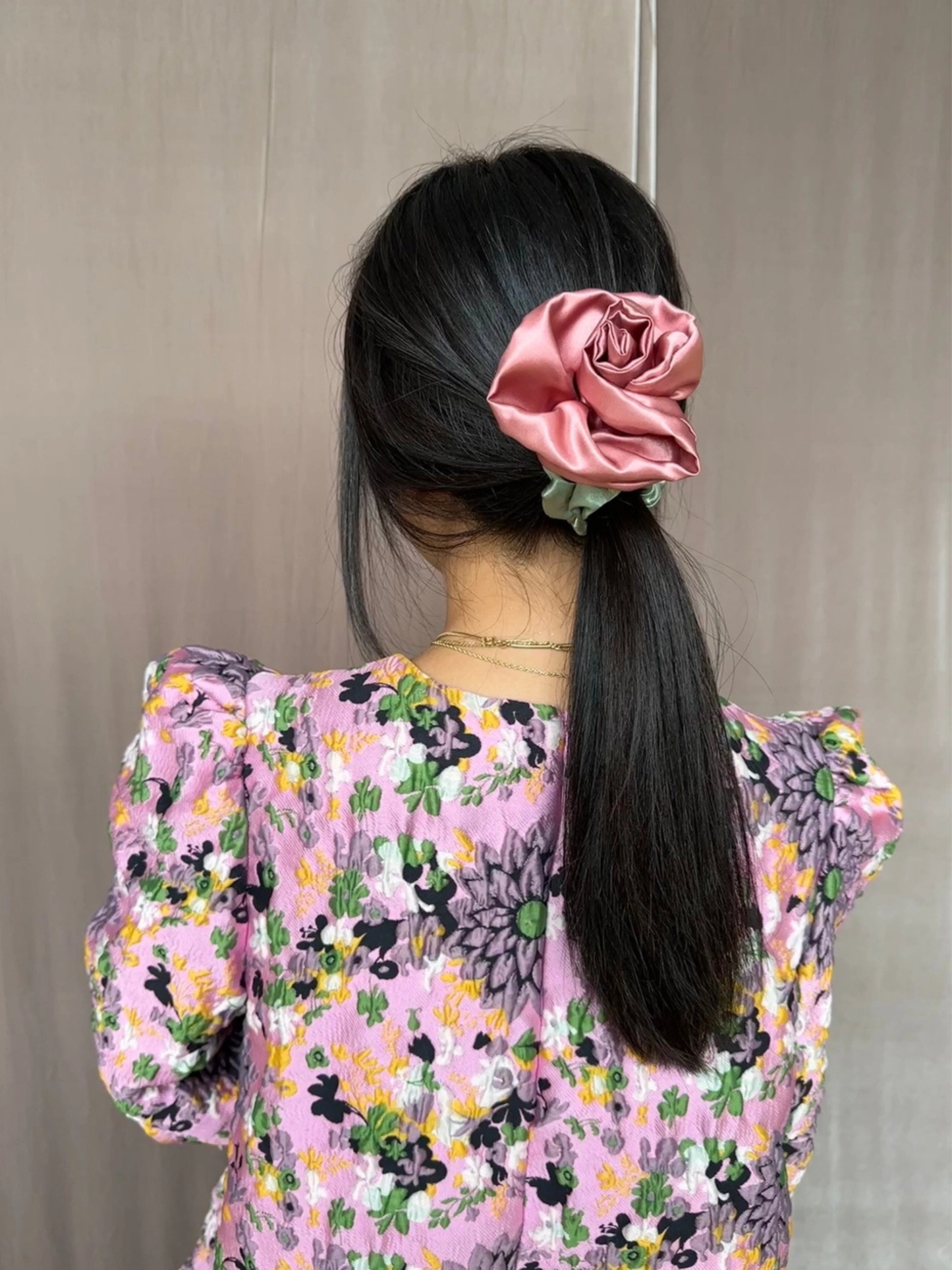Rosette Scrunchie | Tea Rose