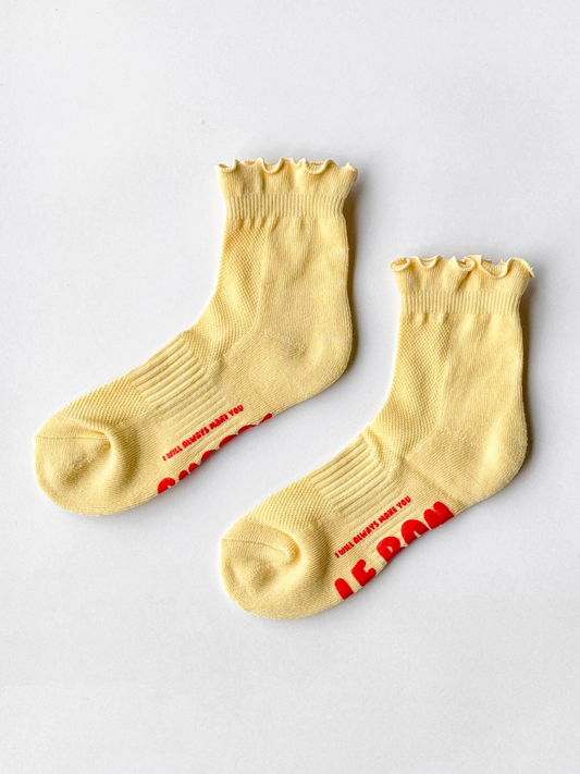 Ruffled Crew Socks | Banana Cream