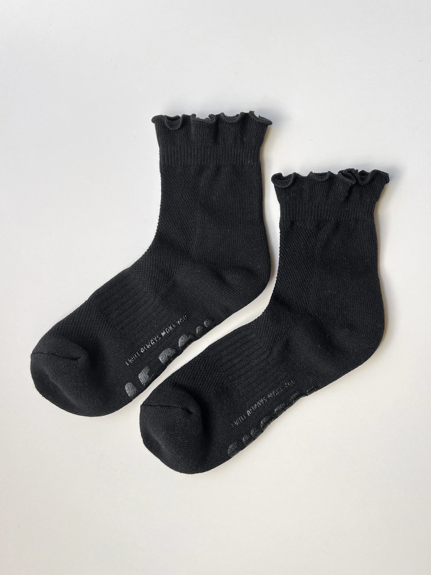 Ruffled Crew Socks | Black