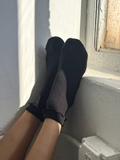 Ruffled Crew Socks | Black