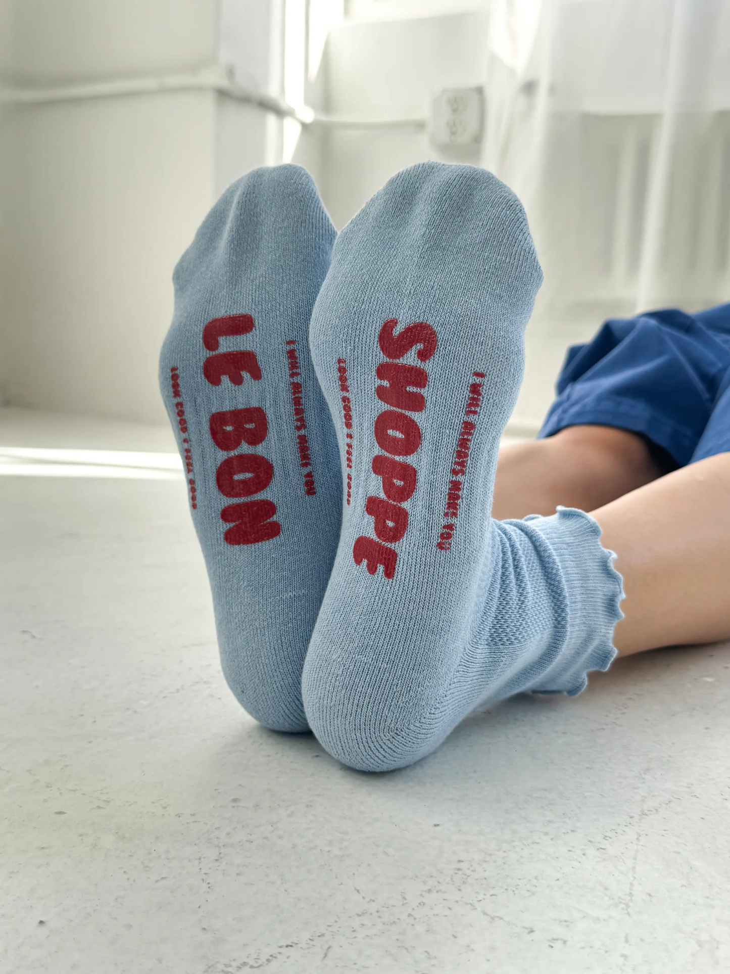 Ruffled Crew Socks | Periwinkle