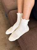 Ruffled Crew Socks | Vanilla