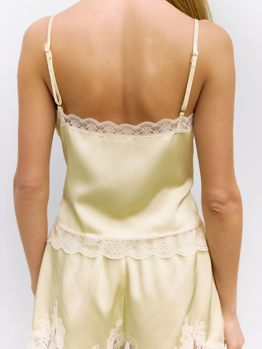 Sera Lace Tank Top Butter Yellow