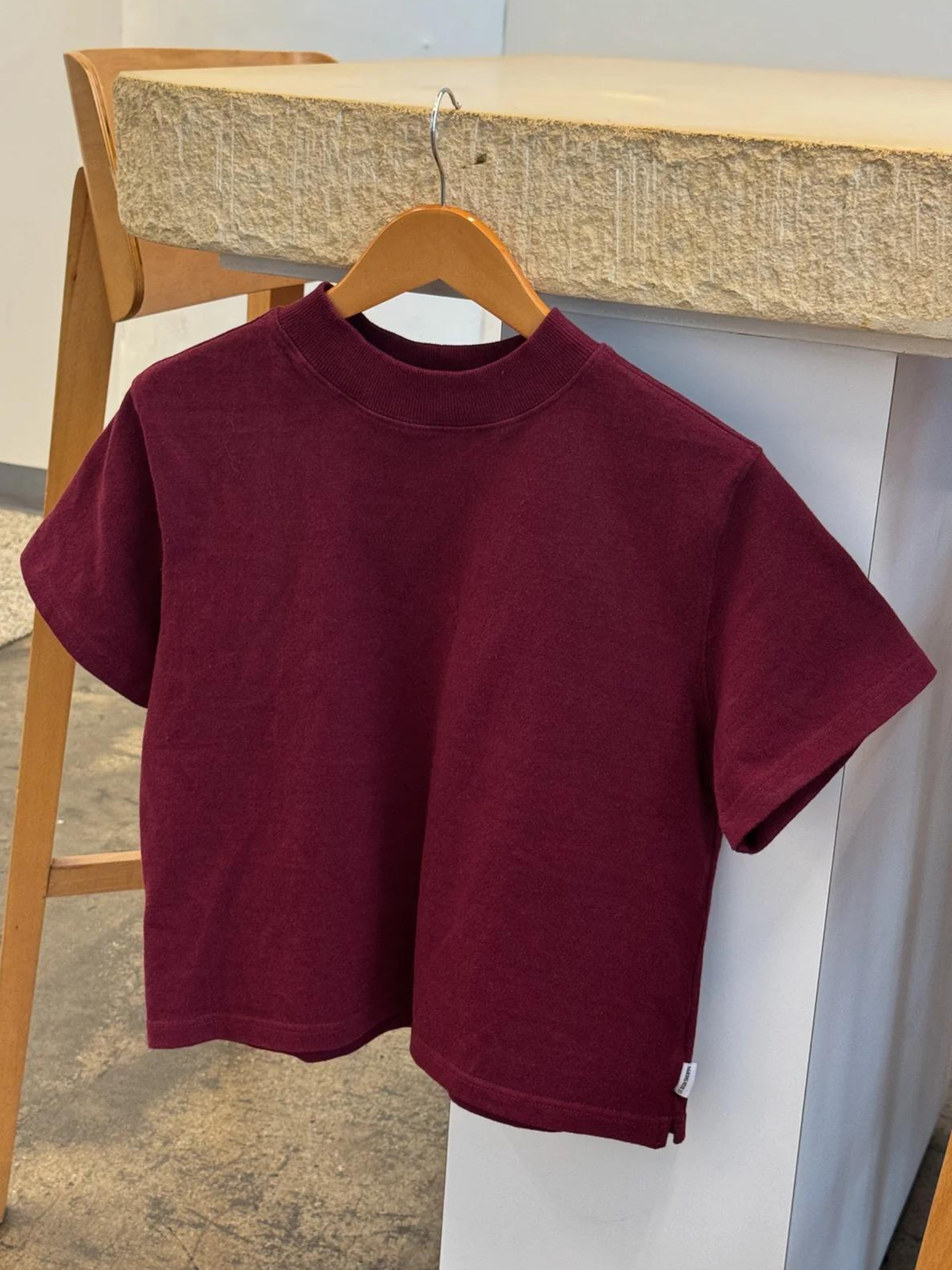 Sunset Mock Neck Tee | Cabernet