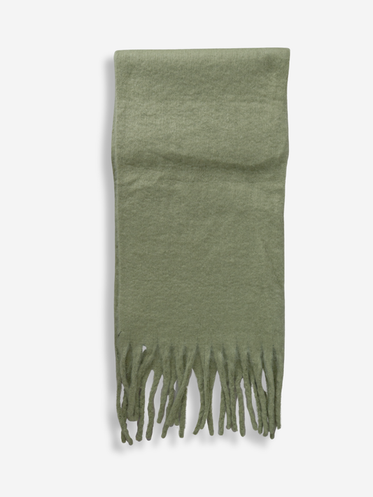 Fuzzy Fringe Scarf | Verde