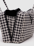 Nylon Bowler Bag | Black & White Gingham