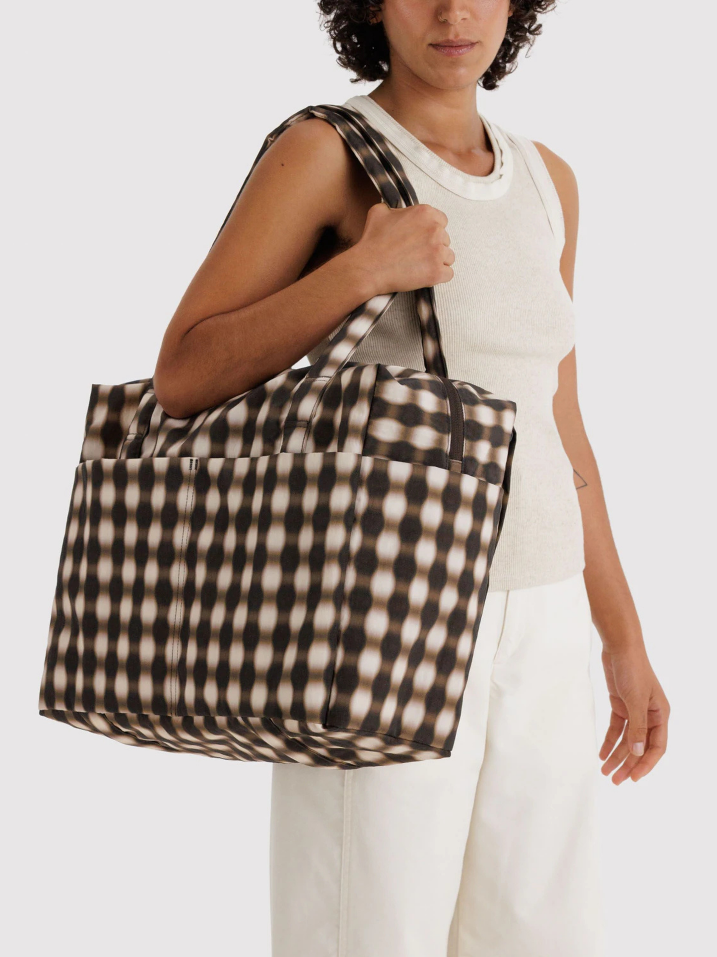 Cloud Carry-On | Blurred Gingham Brown